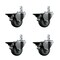 Service Caster 3'' Gray Poly Wheel Swivel 3/4'' Square Stem Caster Set with Brake, 4PK SCC-SQ20S314-PPUB-GRY-PLB-34-4 - alternate 1